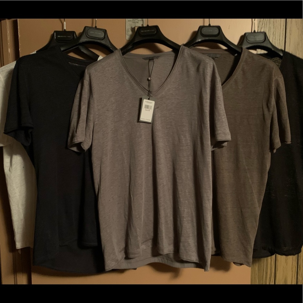 5 John Varvatos linen v-neck tees
